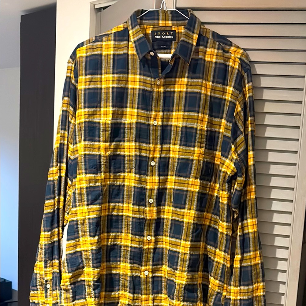CLEARANCE SALE THE KOOPLES Sport Casual  Fitted Button Down Plaid Shirt